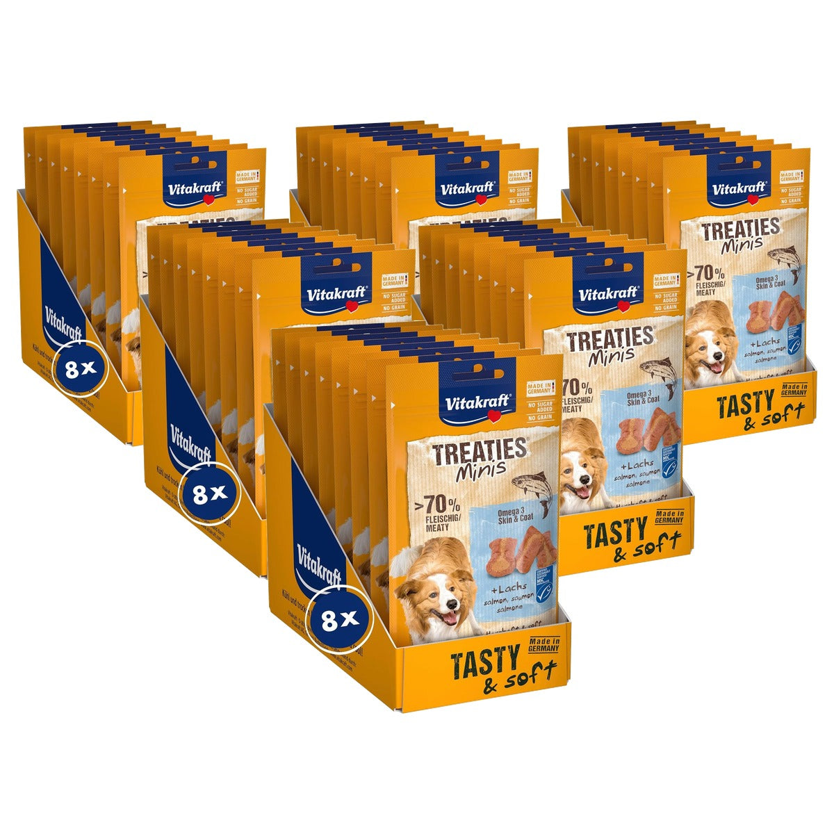 Vitakraft Treaties Minis hondensnack zalm 8 x 48 g - 6-pack
