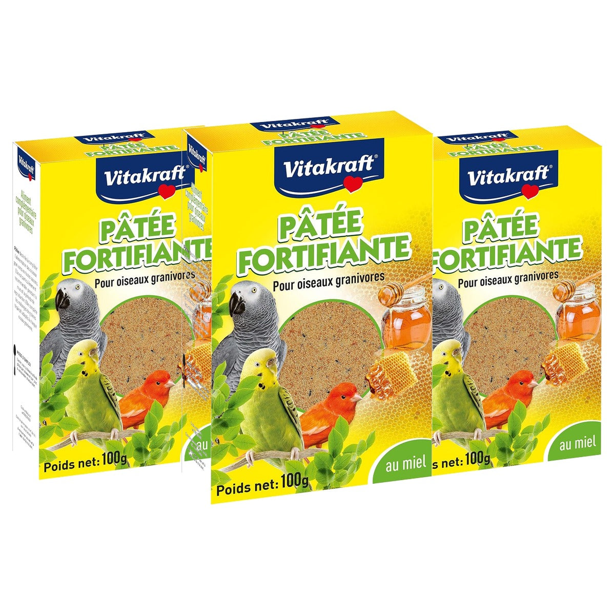 Vitakraft Versterkend aanvullend vogelvoer honing 1 x 100 g - 3-pack