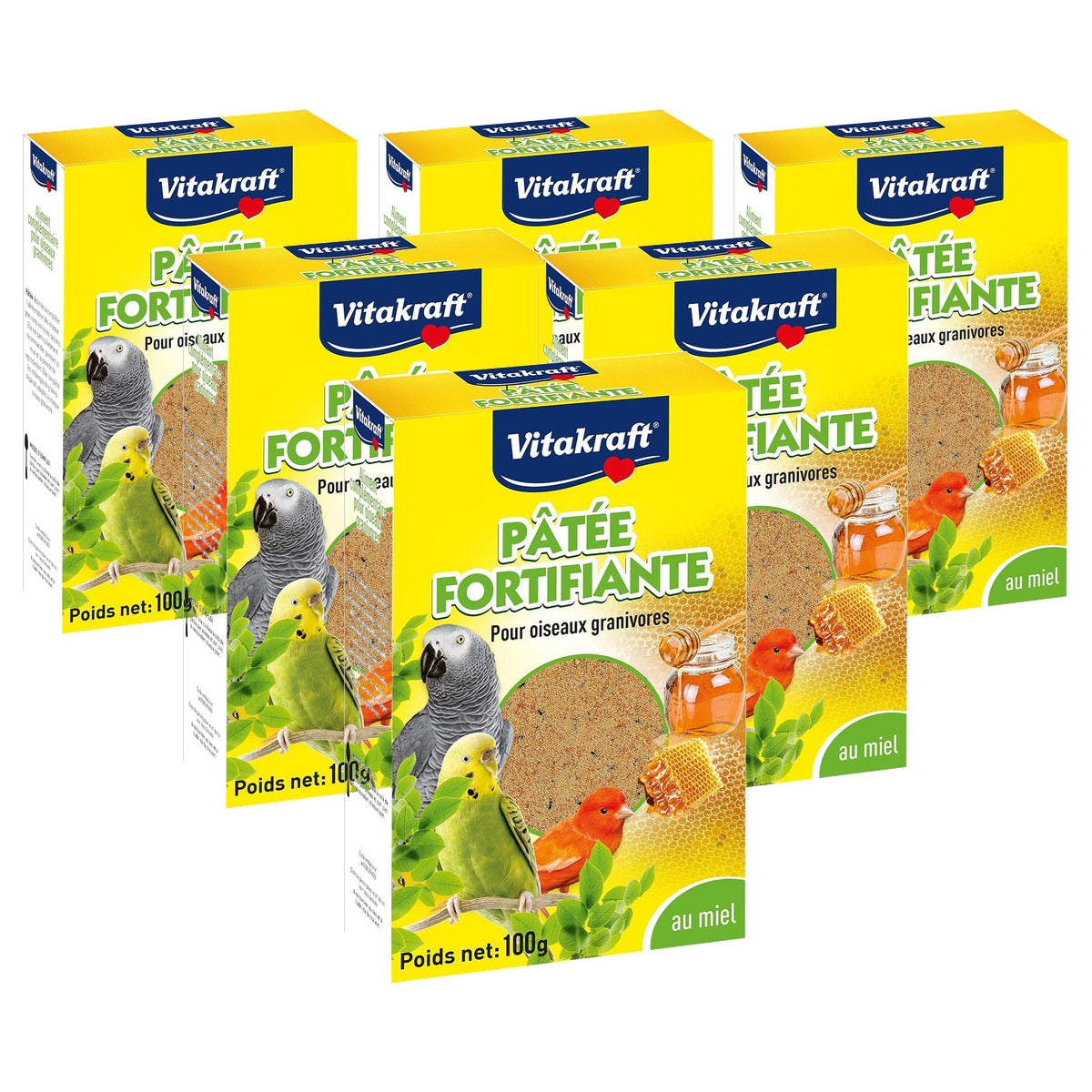 Vitakraft Versterkend aanvullend vogelvoer honing 1 x 100 g - 6-pack