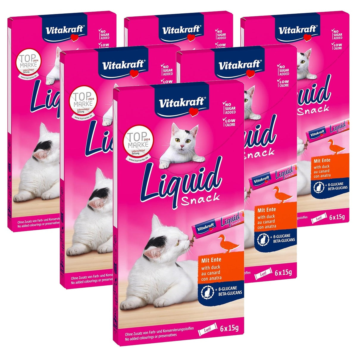 Vitakraft Vloeibare Kattensnack Eend met Bèta-glucanen 6 zakjes - 6-pack