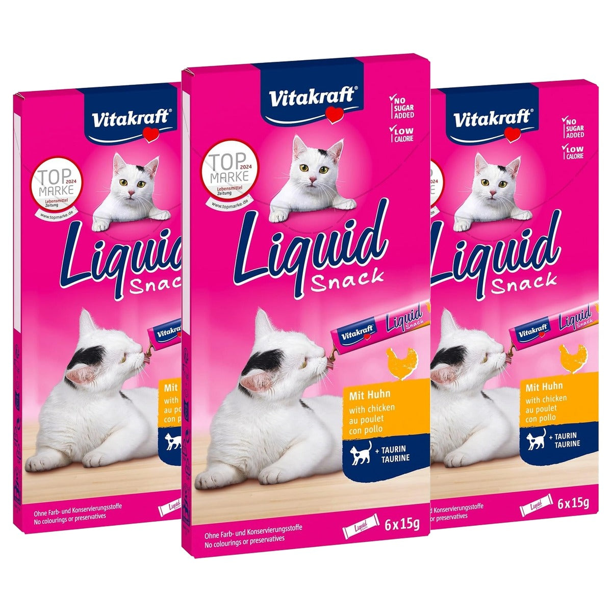 Vitakraft Vloeibare Snack kattensnack kip 10 x 6 stuks - 3-pack