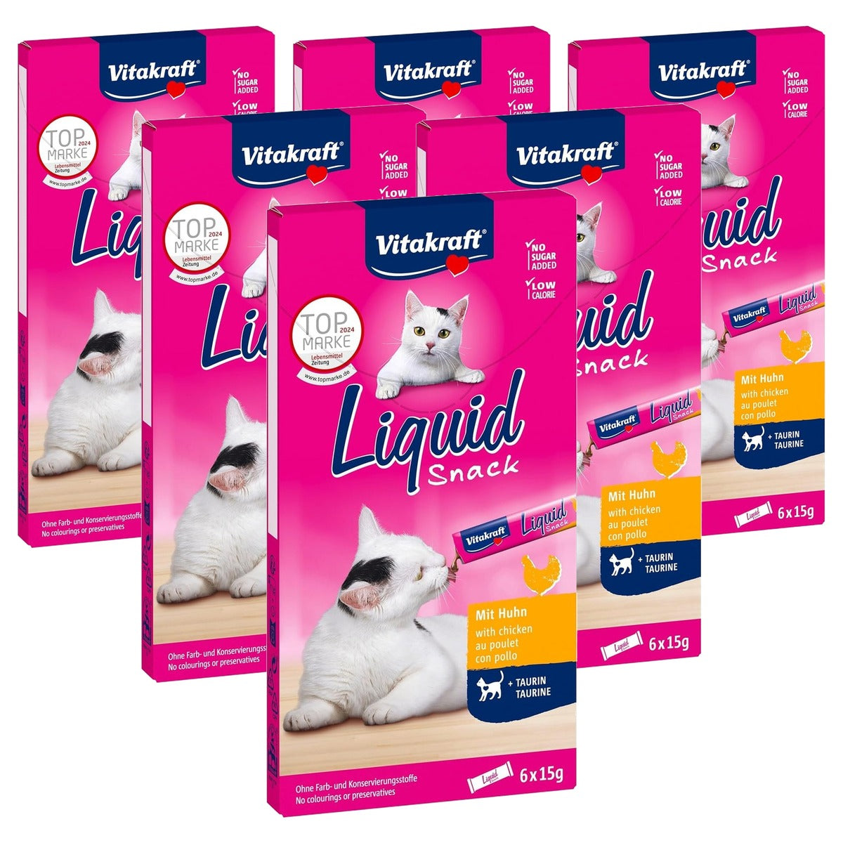 Vitakraft Vloeibare Snack kattensnack kip 10 x 6 stuks - 6-pack
