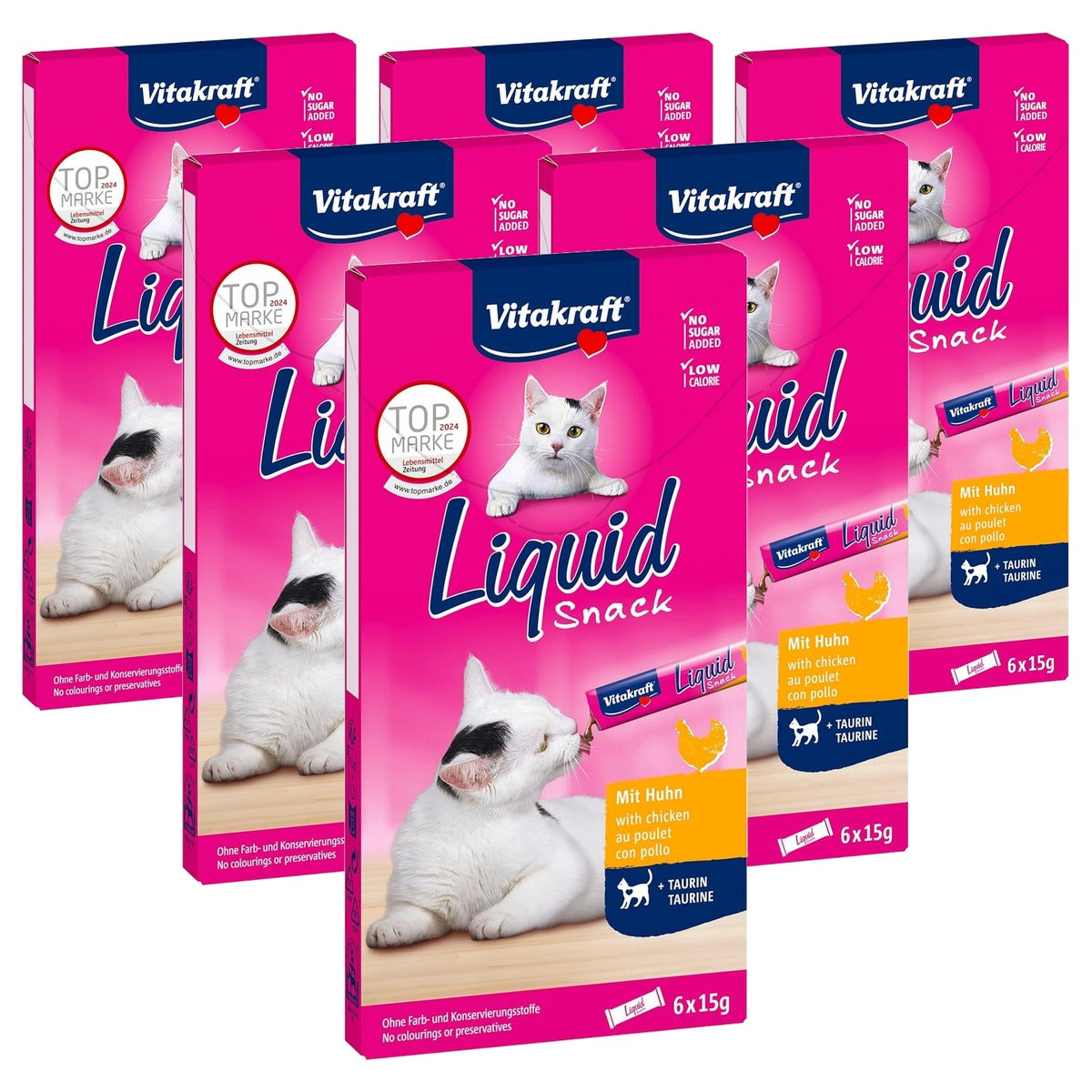 Vitakraft Vloeibare Snack kattensnack kip 6 x 15 g - 6-pack