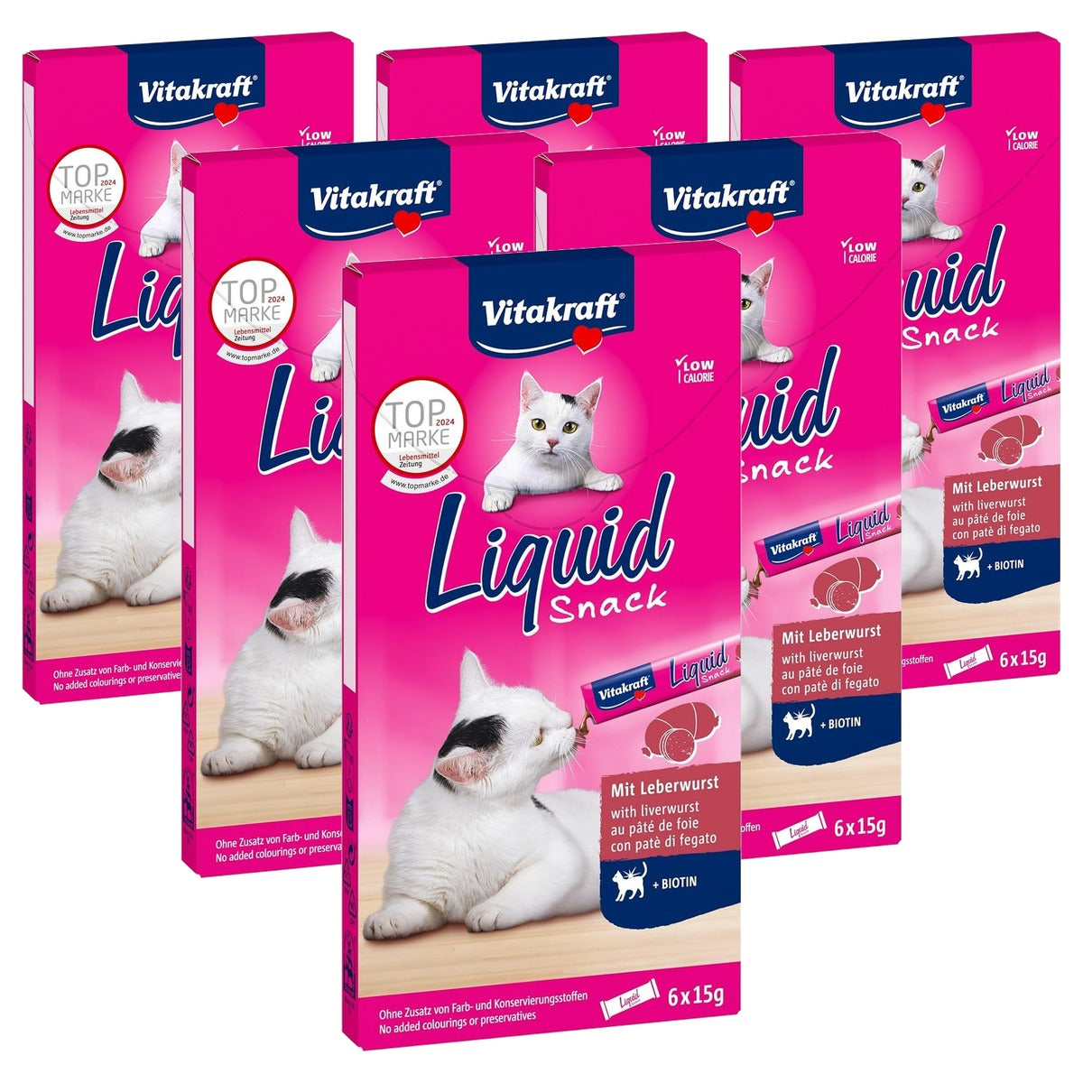 Vitakraft Vloeibare Snack kattensnack leverworst 6 x 15 g - 6-pack