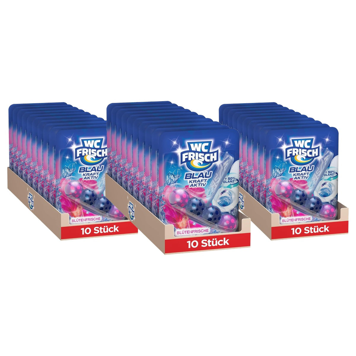 WC-Frisch Kraft Aktiv Blauwspüler Bloesem 3 x 10 stuks - Voordeelverpakking