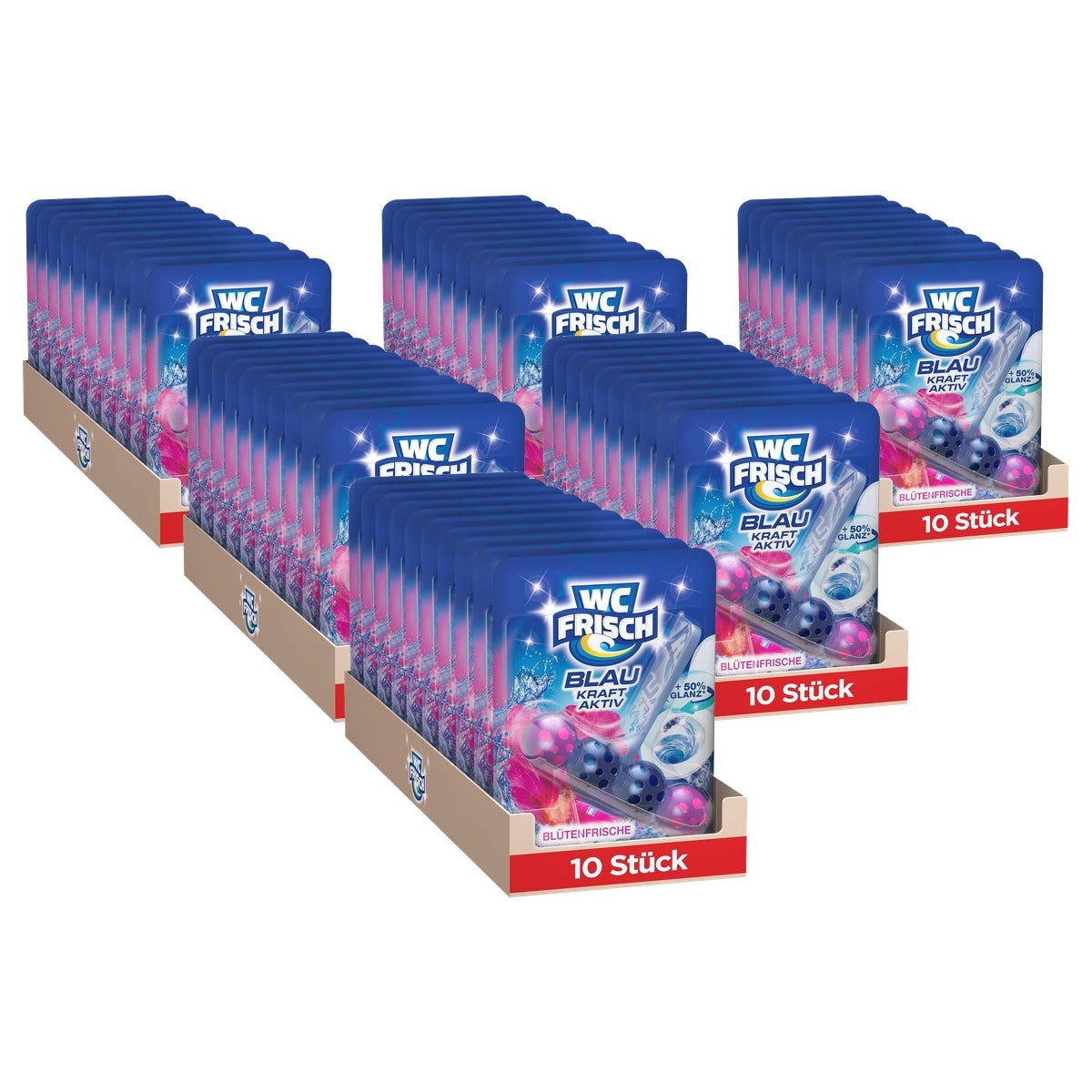 WC-Frisch Kraft Aktiv Blauwspüler Bloesem 6 x 10 stuks - Voordeelverpakking