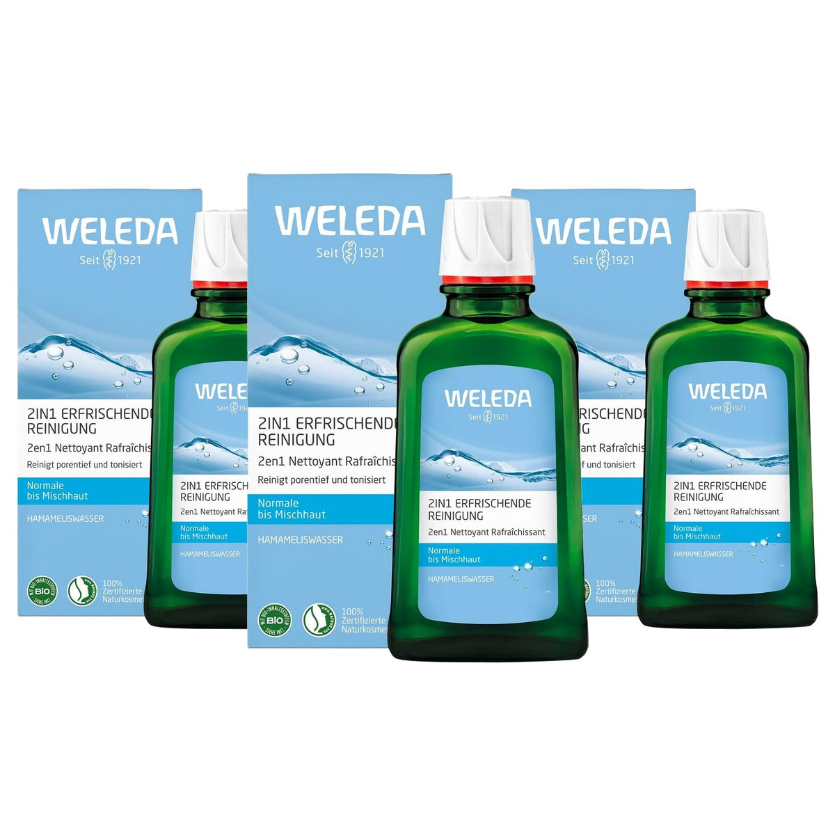 Weleda 2-in-1 Verfrissende Reiniging 100 ml - 3-pack