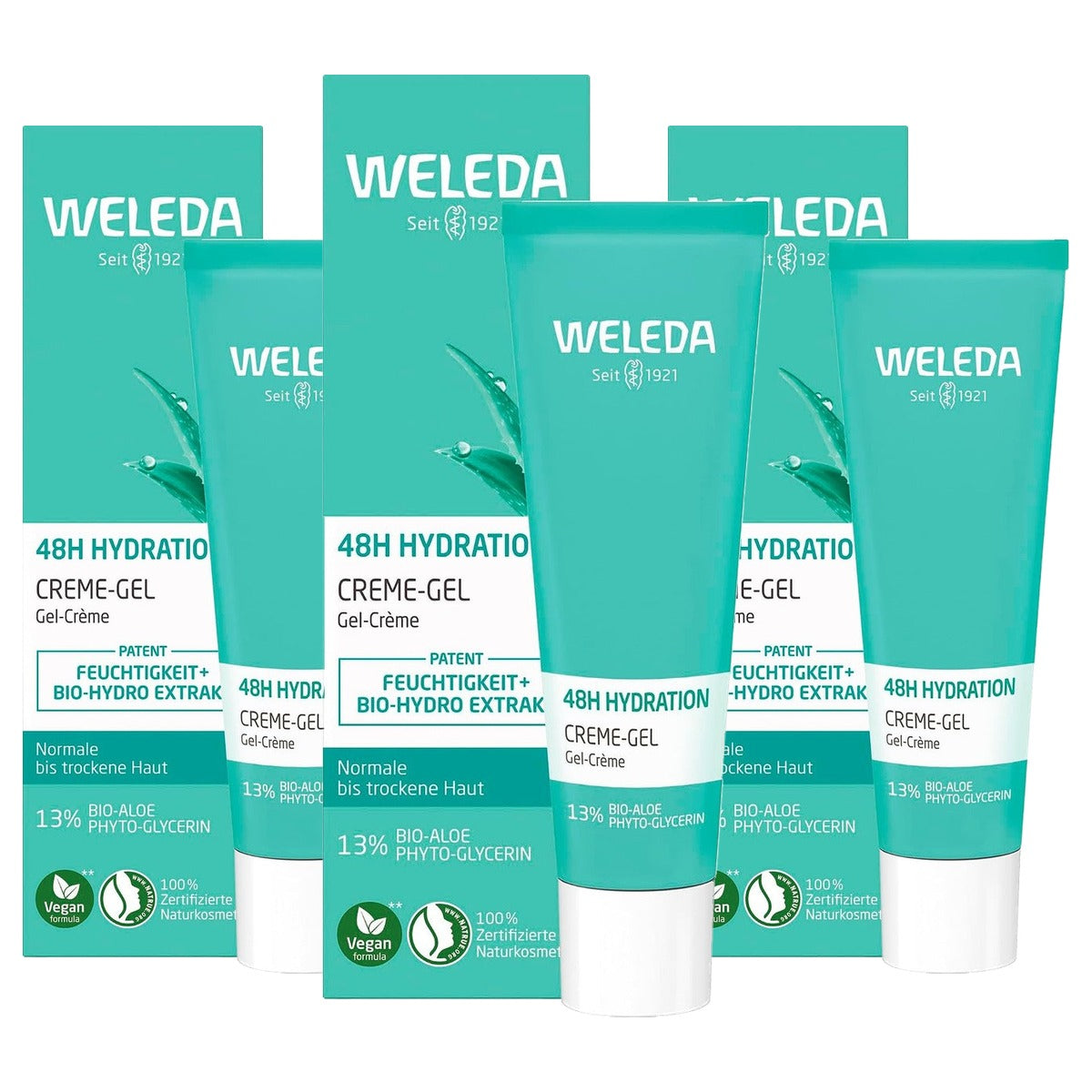 Weleda 48h Vochtinbrengende Crèmegel 30 ml - 3-pack
