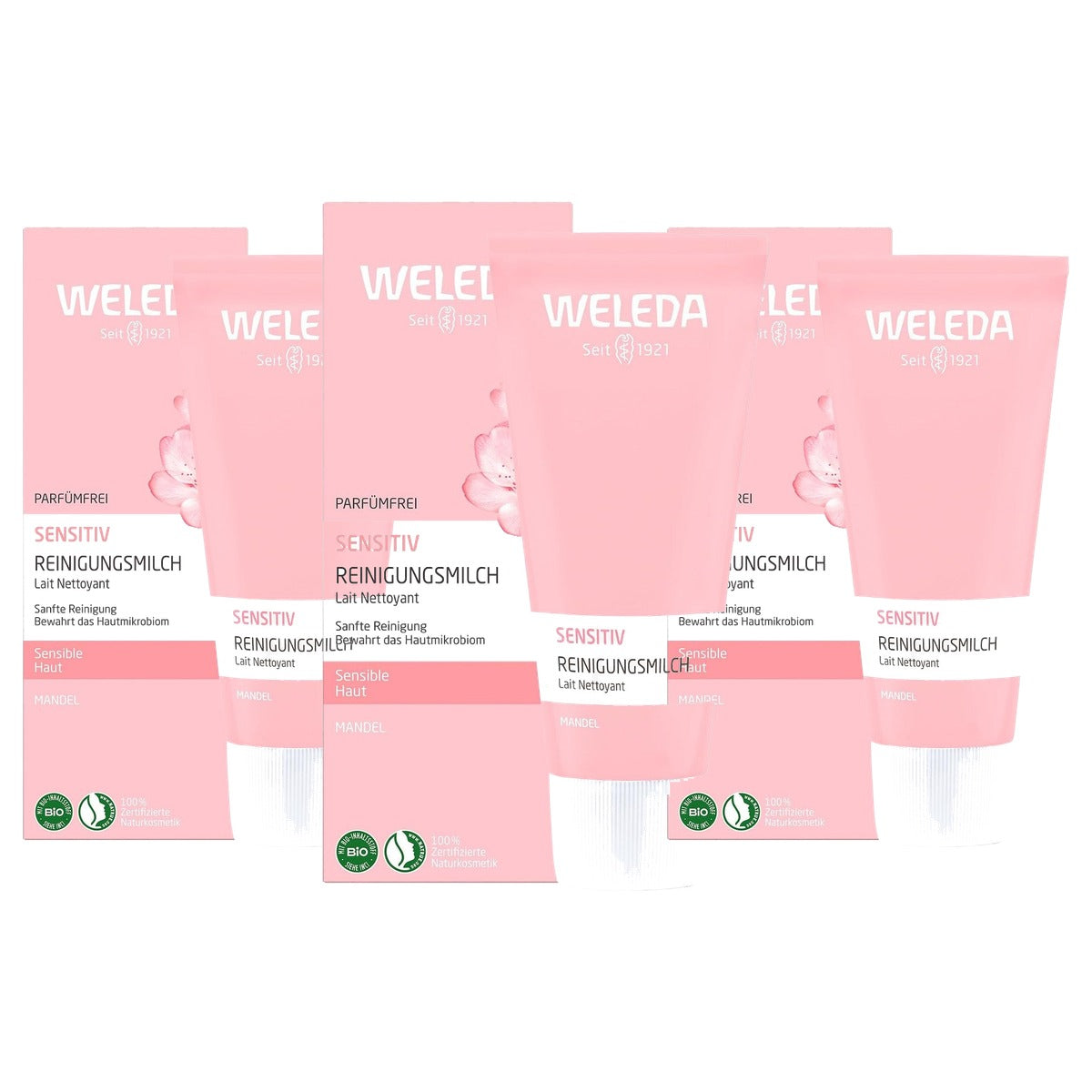 Weleda Amandel Sensitive Reinigingsmelk Gevoelige Huid 75 ml - 3-pack