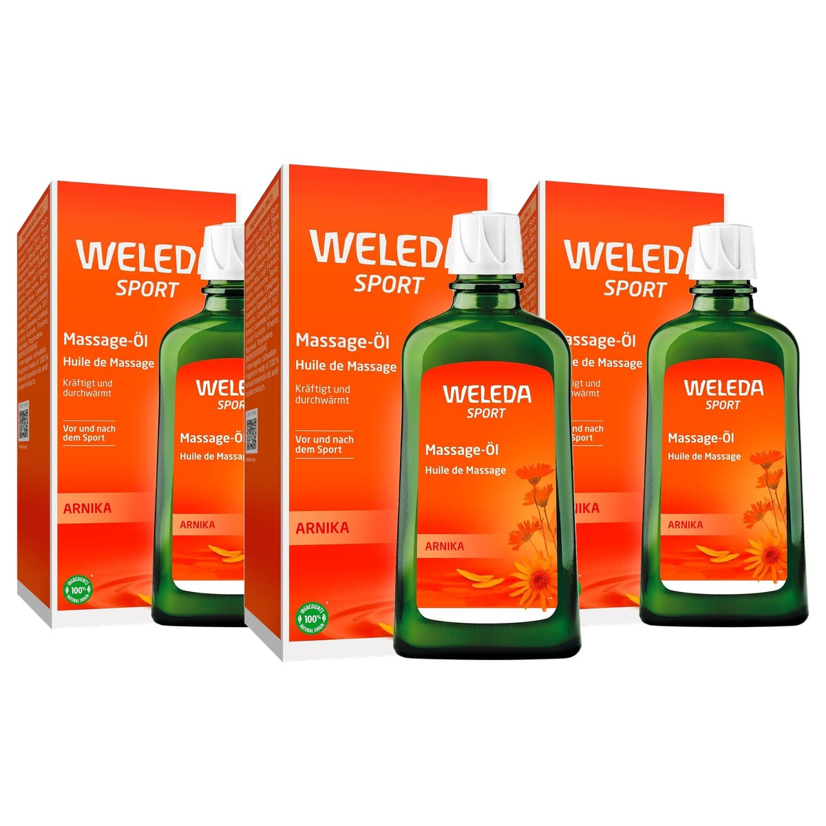 Weleda Arnika Sport Massageolie 200 ml - 3-pack