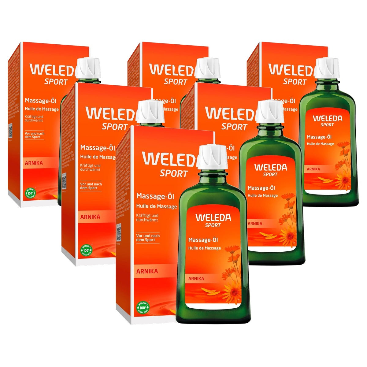 Weleda Arnica Sport Massageolie 200 ml - 6-pack