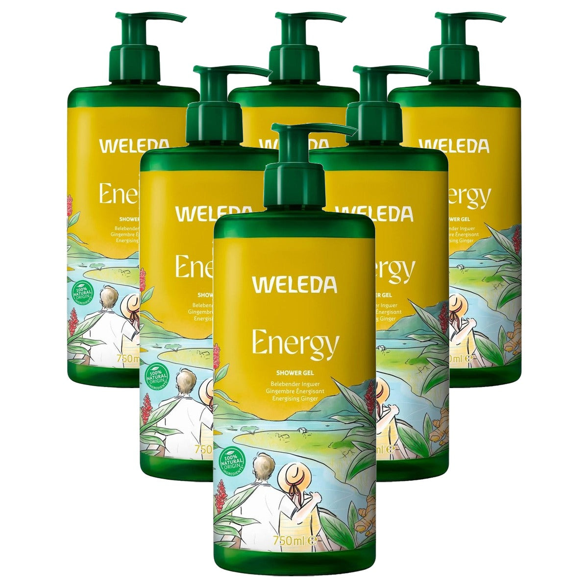 Weleda Aroma Shower Energy Douchegel 750 ml - 6-pack