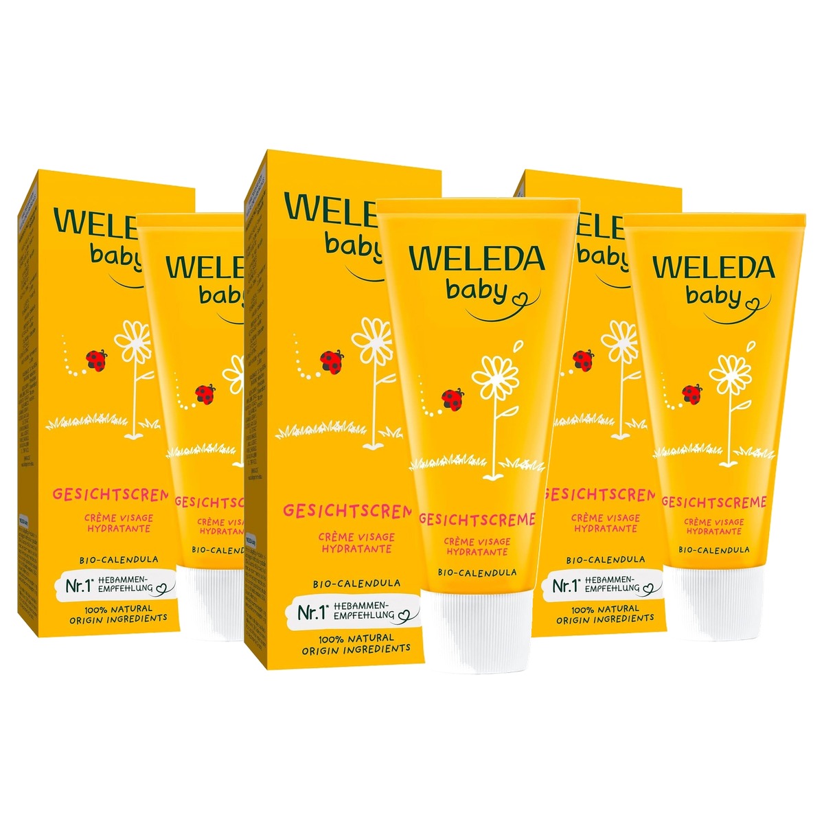 Weleda Baby Calendula Gezichtscrème 50 ml - 3-pack