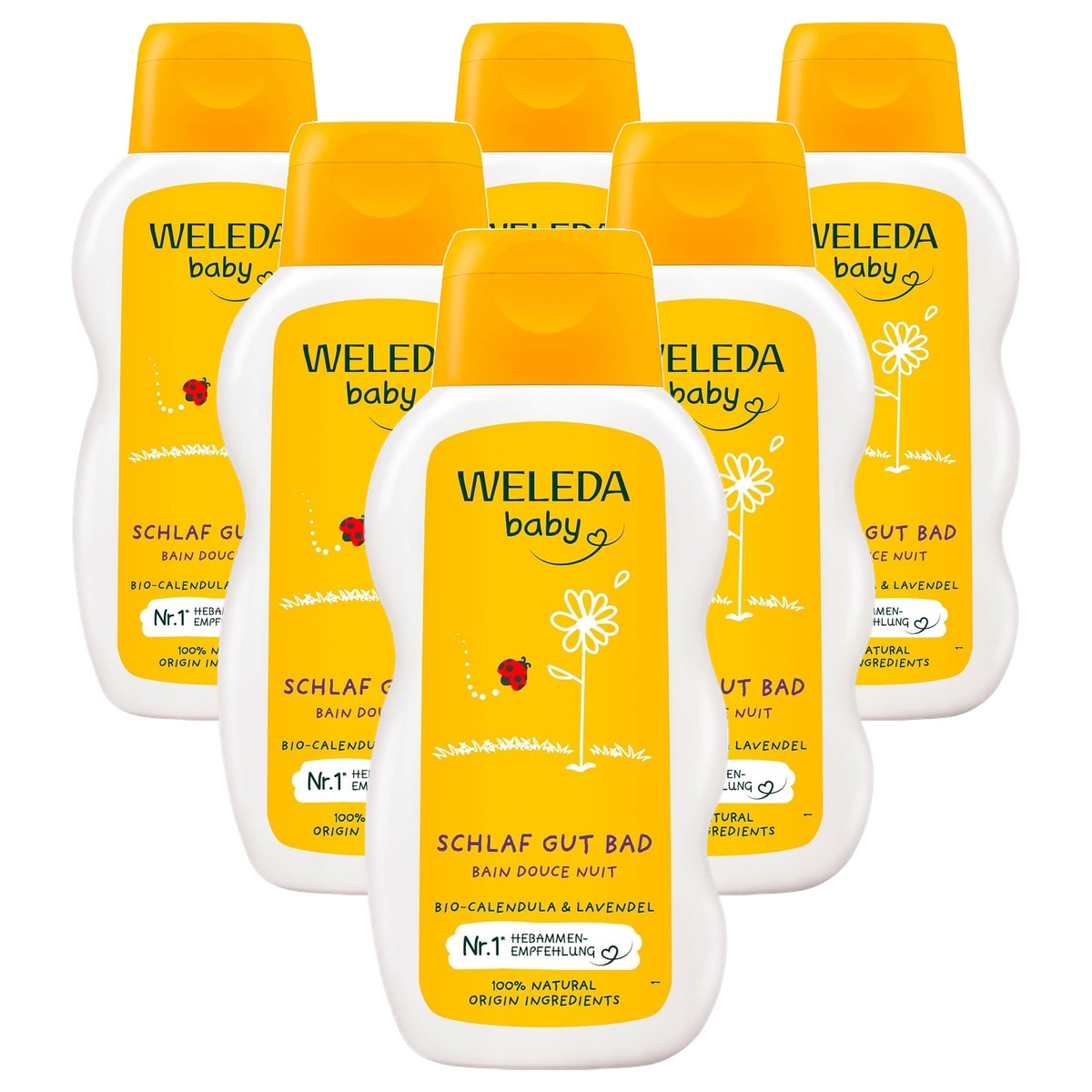 Weleda Bio Baby Calendula Slaap Goed Bad 200 ml - 6-pack