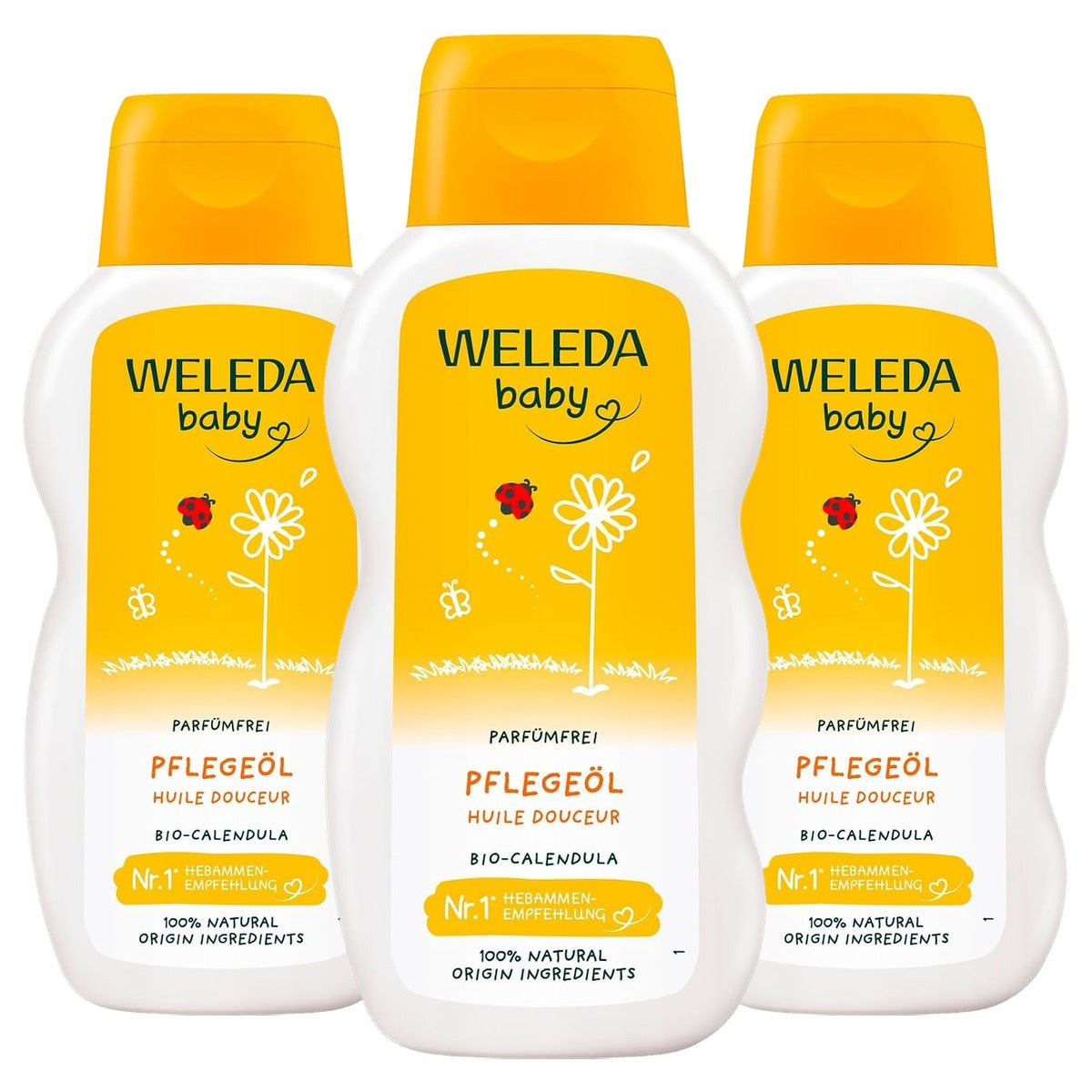 Weleda Bio Baby Calendula Verzorgingsolie Parfumvrij 200 ml - 3-pack