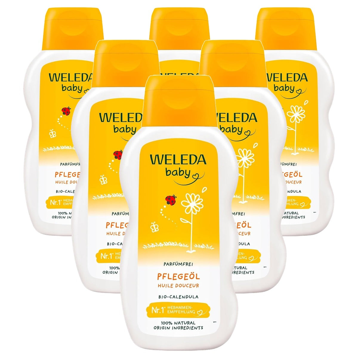 Weleda Bio Baby Calendula Verzorgingsolie Parfumvrij 200 ml - 6-pack