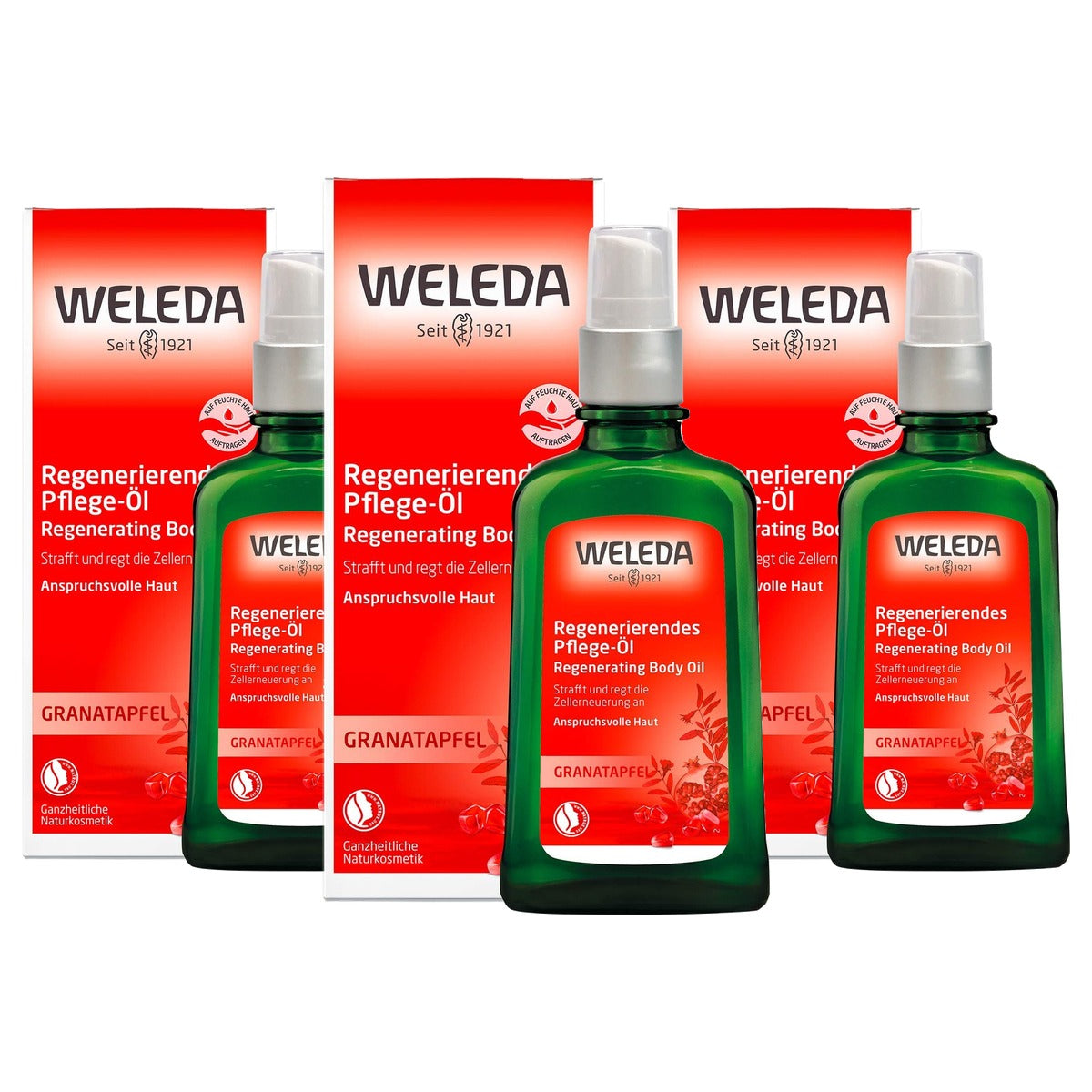 Weleda Bio Granaatappel Regenererende Body-olie 100 ml - 3-pack