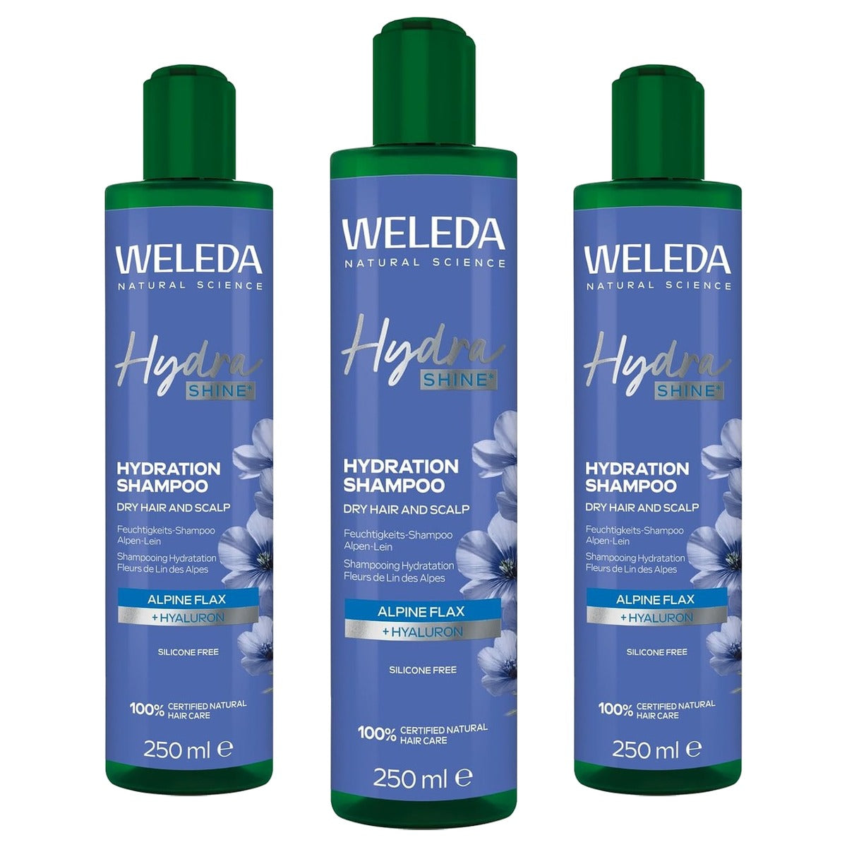 Weleda Bio Hydra Shine Vochtshampoo Droog Haar 250 ml - 3-pack