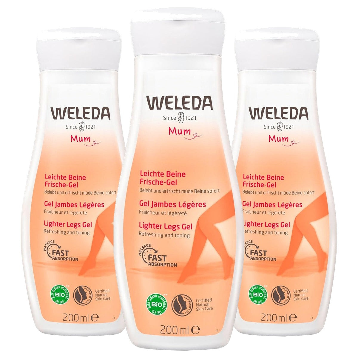 Weleda Bio Mama Lichte Benen Frisse Gel 200 ml - 3-pack