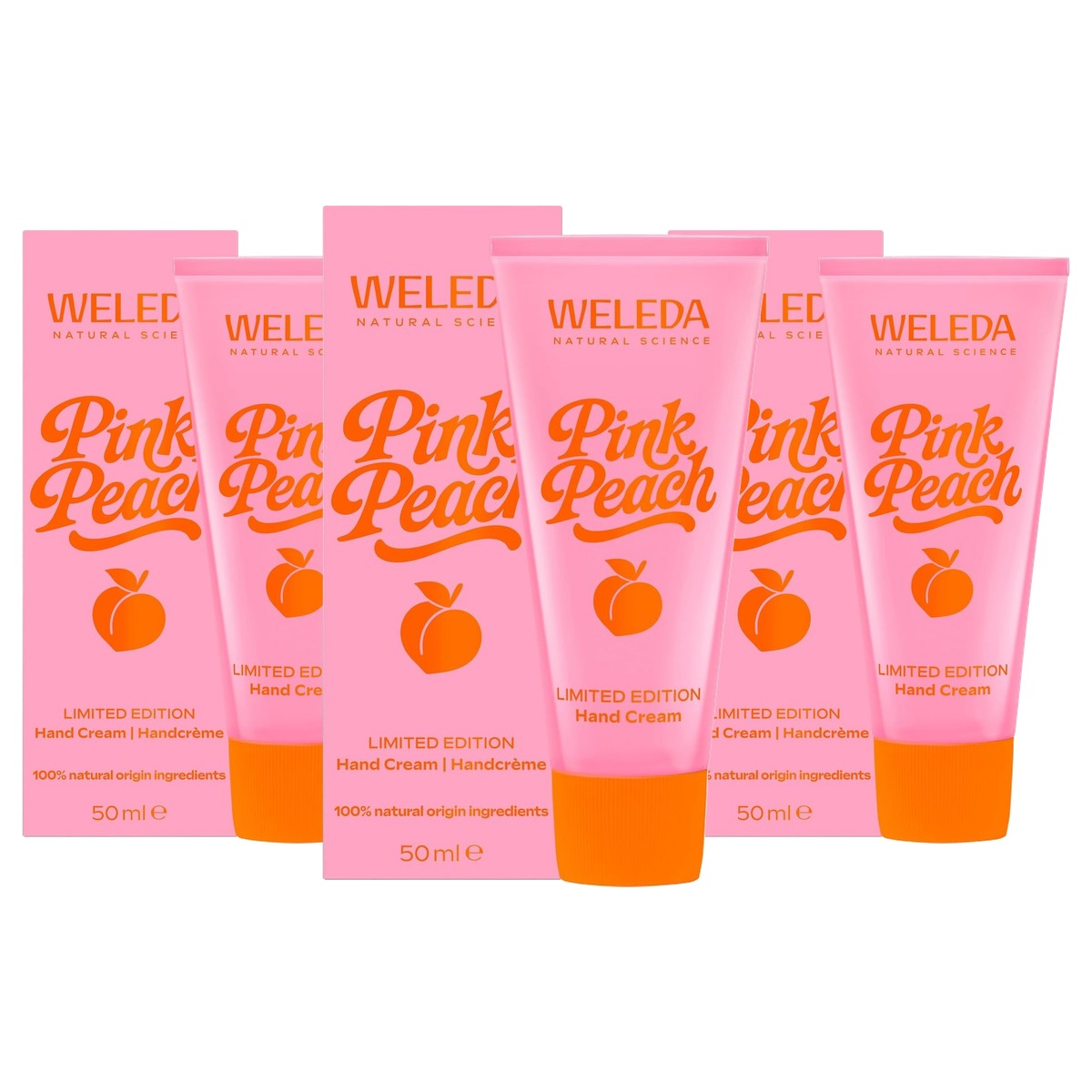 Weleda Pink Peach Handcrème Limited Edition 50 ml - 3-pack