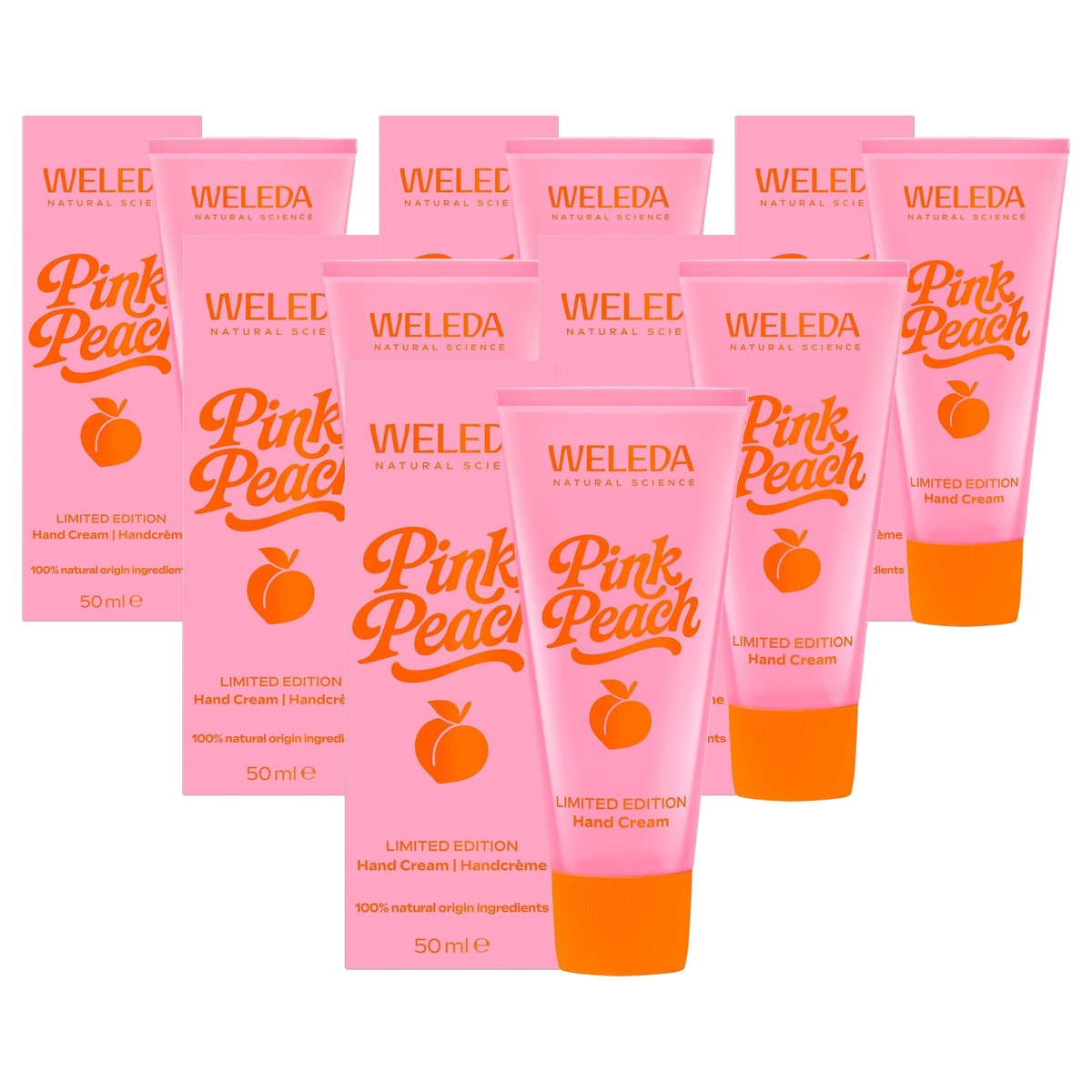 Weleda Bio Pink Peach Handcrème Limited Edition 50 ml - 6-pack