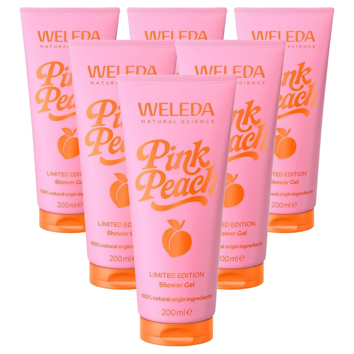 Weleda Bio Pink Peach Douchegel 200 ml - 6-pack