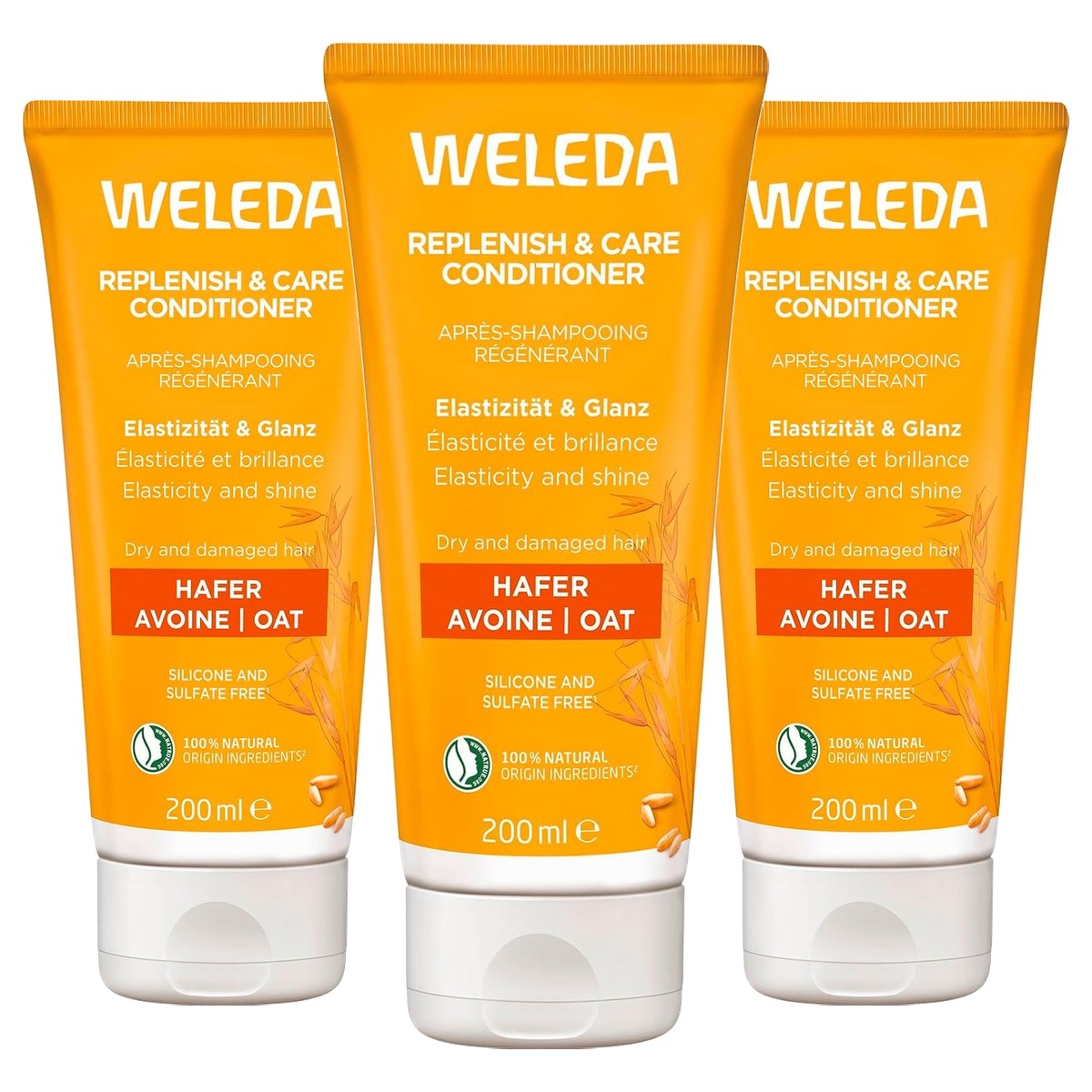 Weleda Bio Replenish & Care Conditioner Haver 200 ml - 3-pack
