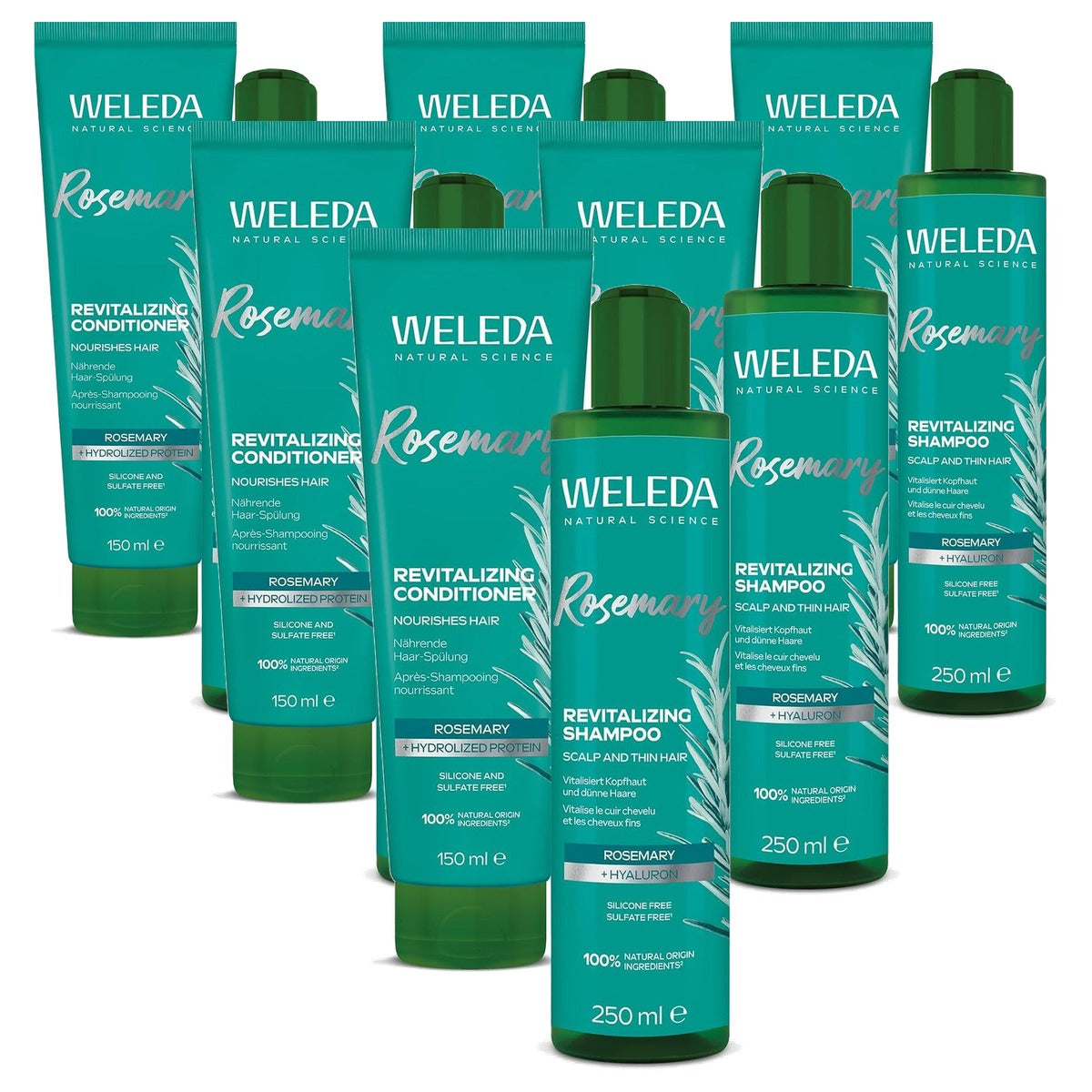Weleda Bio Rozemarijn Shampoo & Conditioner Set 250 ml + 150 ml - 6-pack