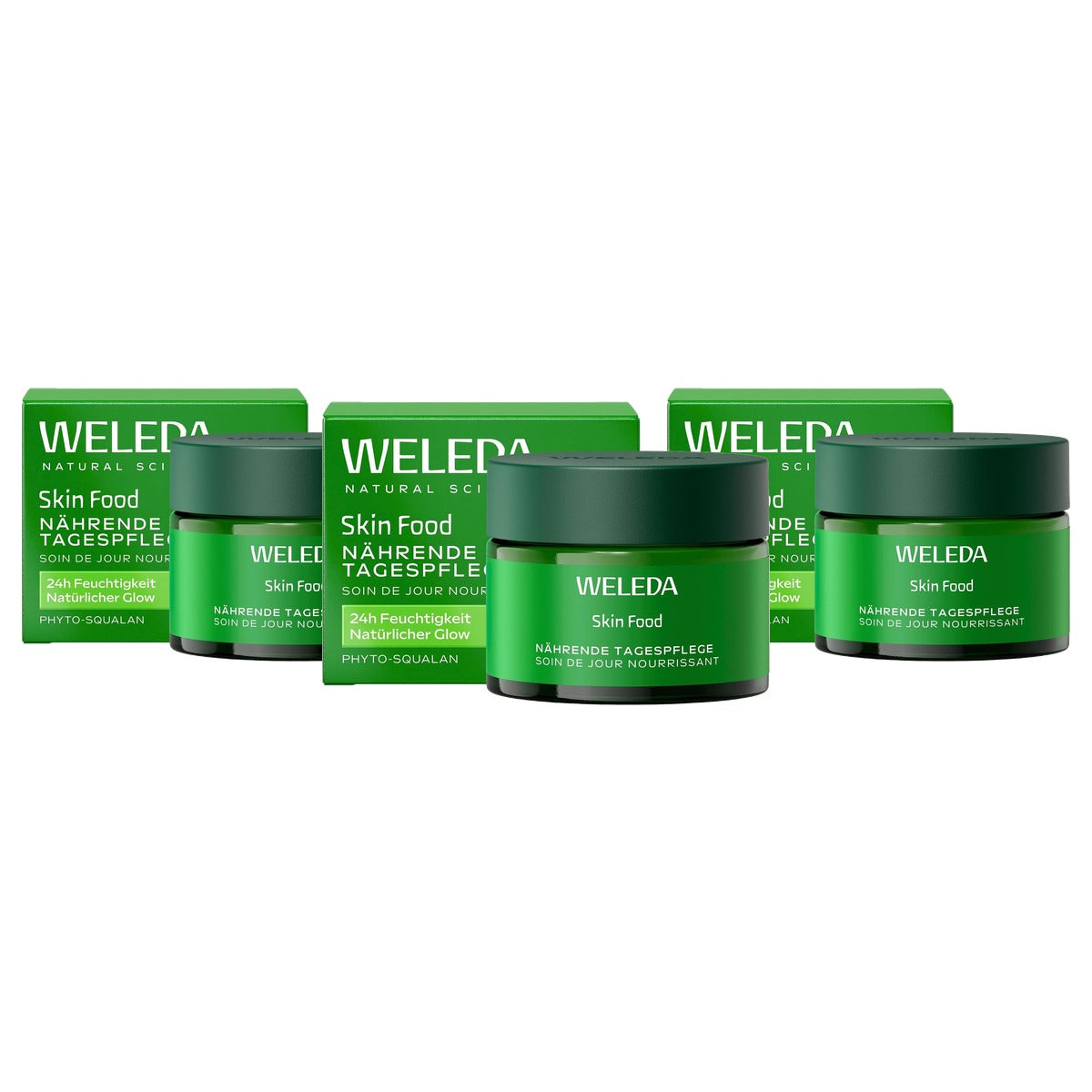 Weleda Bio Skin Food Dagcrème Vocht & Glow - 3-pack
