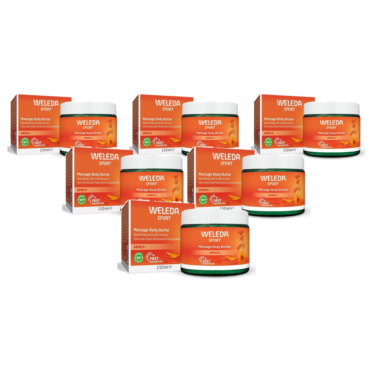 Weleda Sport Massage Body Butter Arnica 150 ml - 6-pack