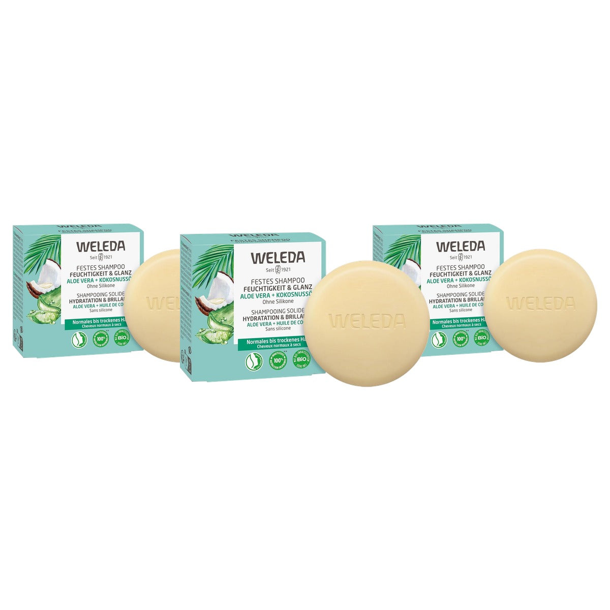 Weleda Vaste Shampoo Vocht & Glans - 3-pack