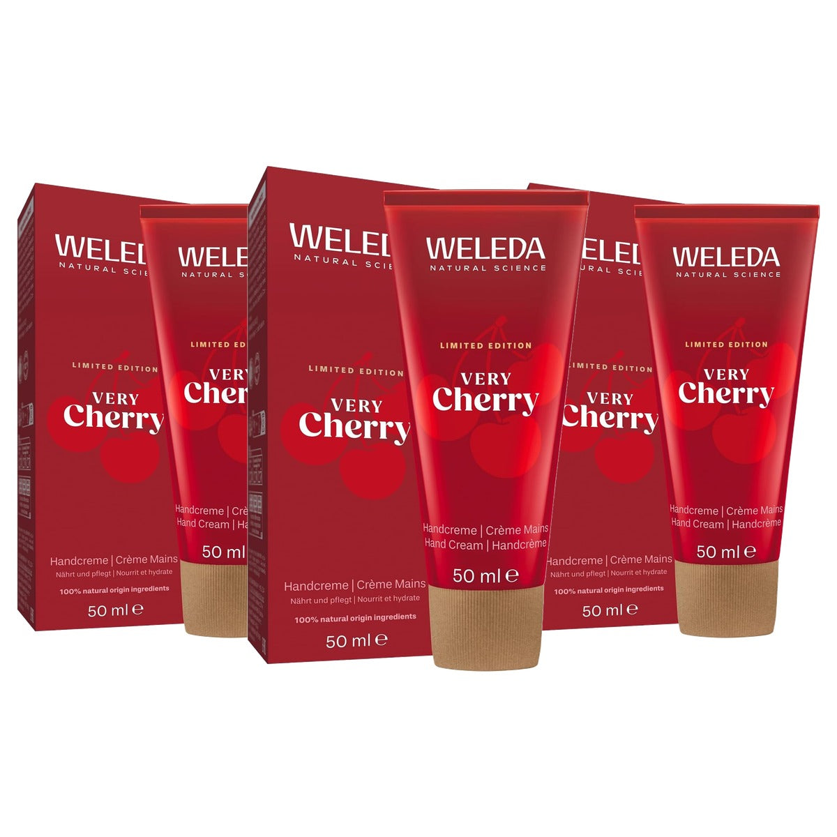 Weleda Bio Very Cherry Handcrème Limited Edition 50 ml - 3-pack
