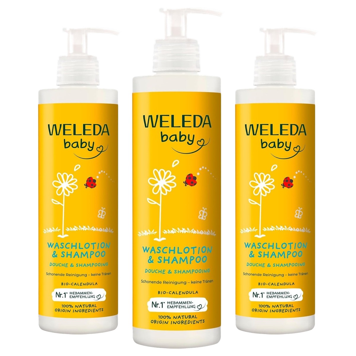 Weleda Bio Calendula Baby XL Waslotion & Shampoo - 3-pack