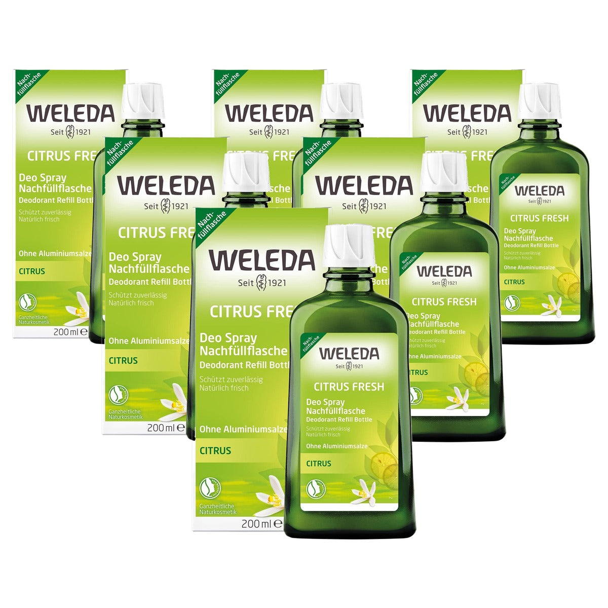 Weleda Citrus Fresh Deodorant Navulfles 200 ml - 6-pack
