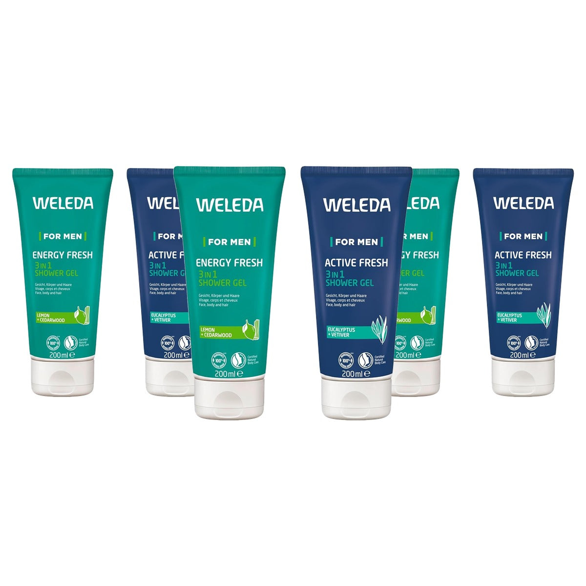 Weleda for Men 3-in-1 Douchegel & Shampoo Duo Set 2 x 200 ml - 3-pack
