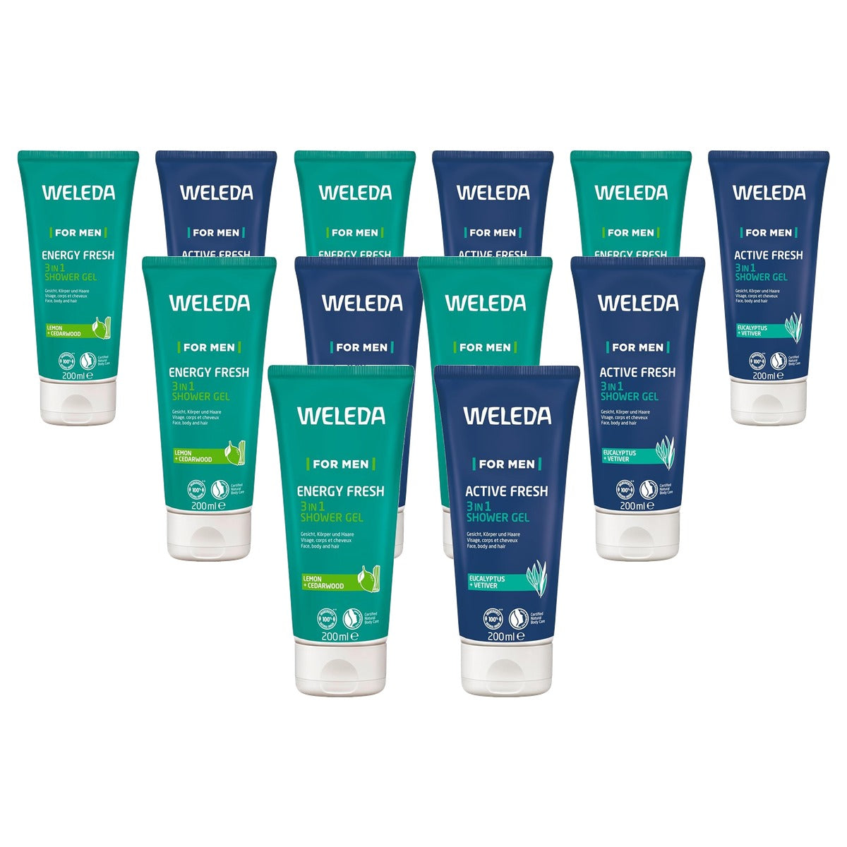 Weleda for Men 3-in-1 Douchegel & Shampoo Duo Set 2 x 200 ml - 6-pack
