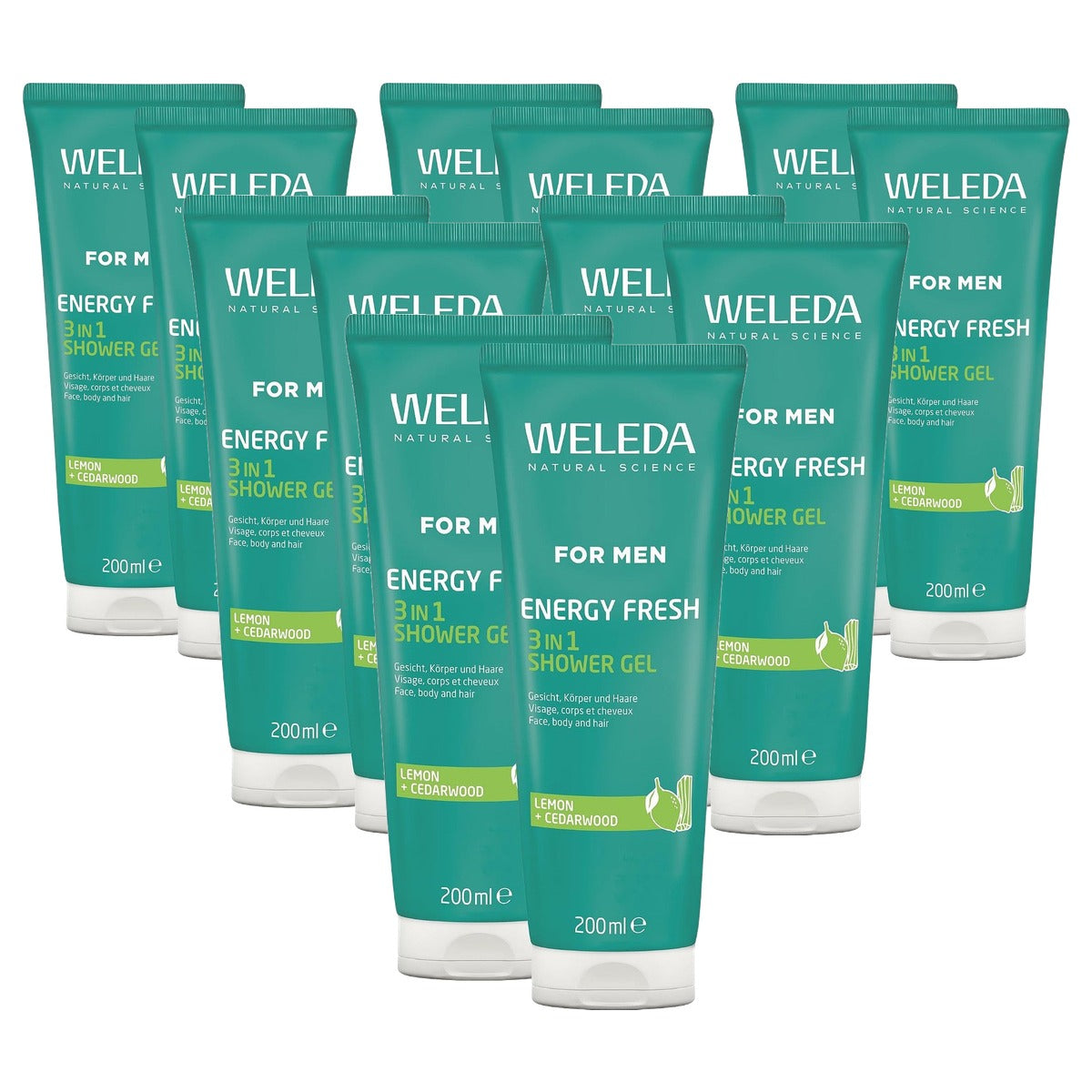 Weleda Men 3in1 Energy Fresh Douchegel 2 x 200 ml - 6-pack