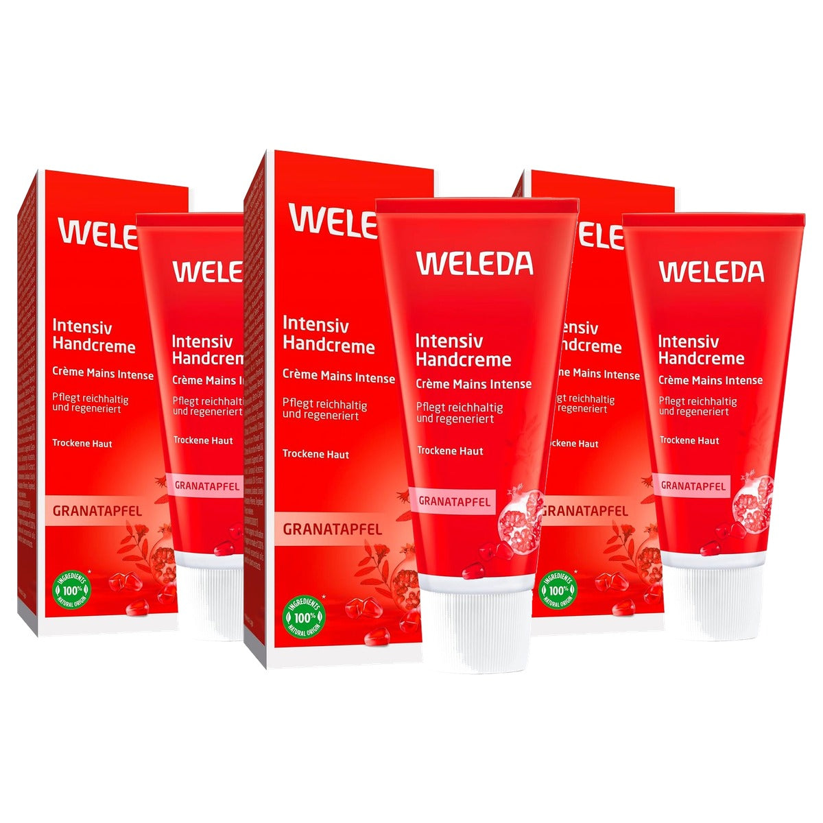 Weleda Intensieve Handcrème Granaatappel Sheaboter 50 ml - 3-pack