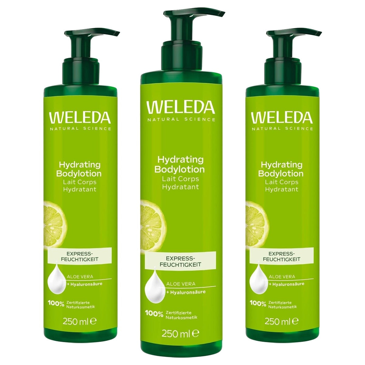 Weleda Bio Hydraterende Bodylotion Citrus met Aloë Vera & Kokosolie 250 ml - 3-pack