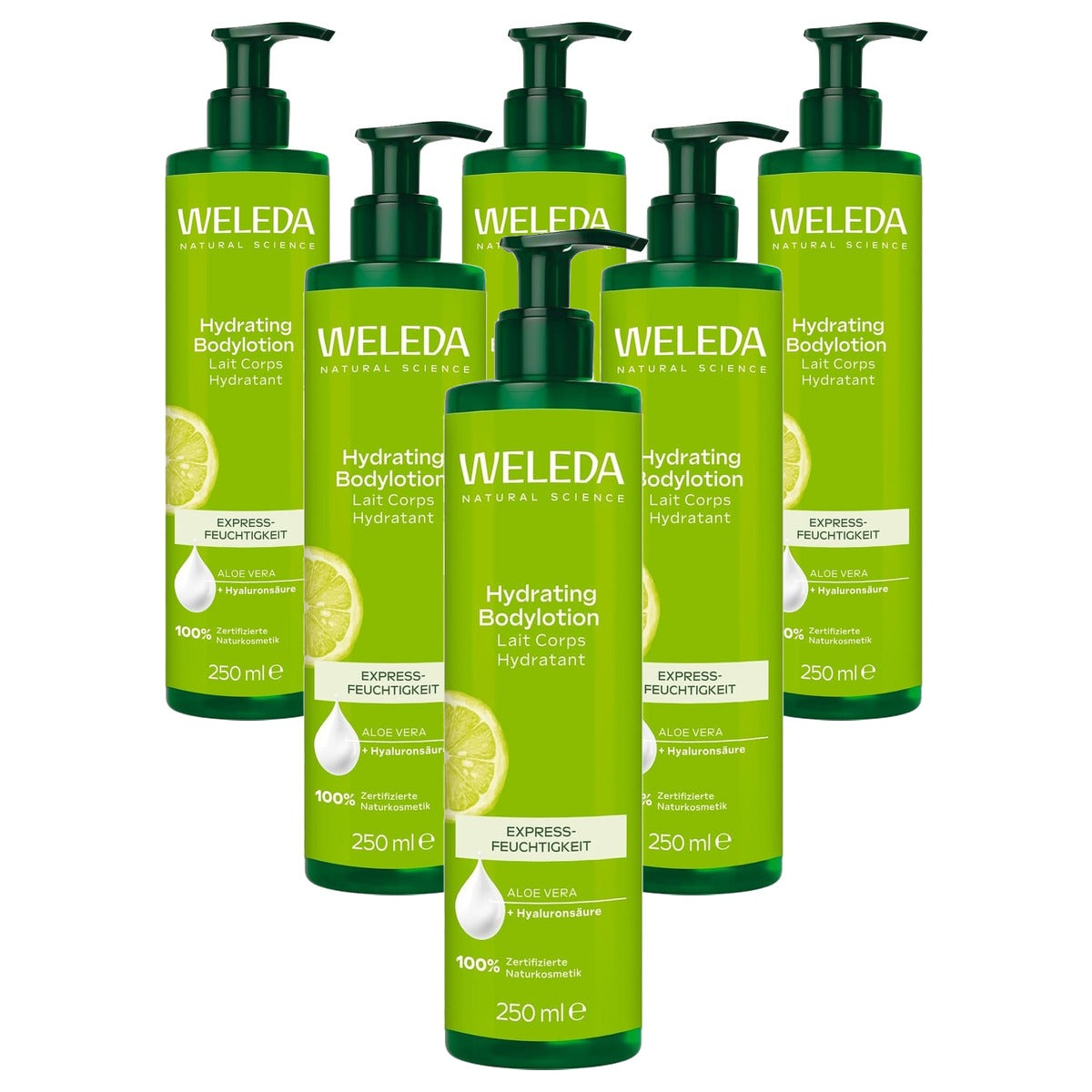 Weleda Bio Hydraterende Bodylotion Citrus met Aloë Vera & Kokosolie 250 ml - 6-pack