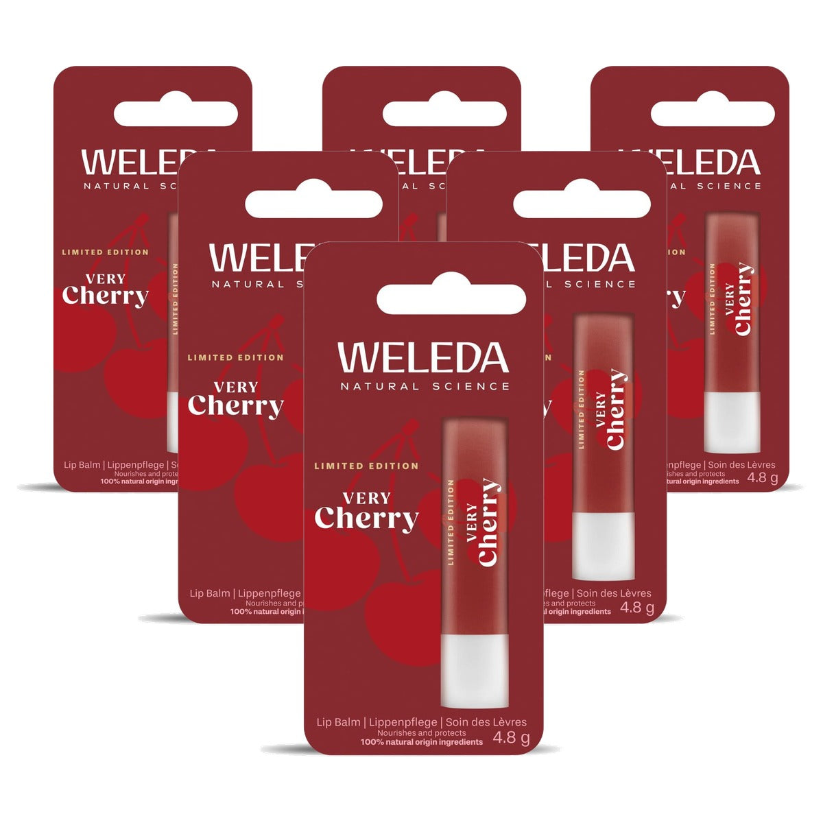 Weleda Skin Food Very Cherry Lippenbalsem Limited Edition 4,8 g - 6-pack