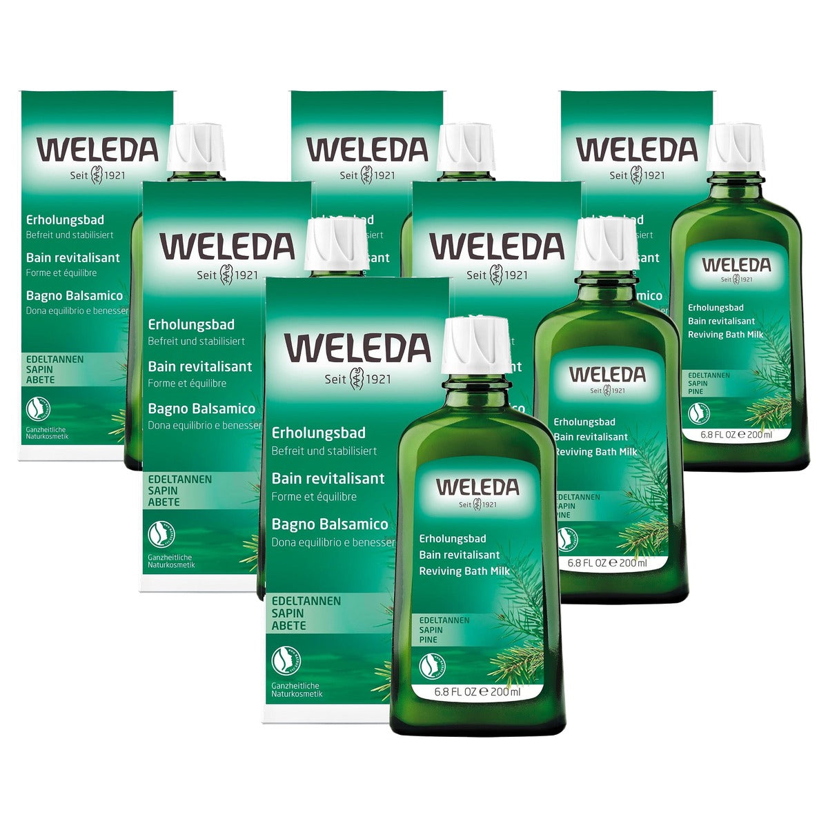 Weleda Bio Sparrenbad Ontspanning en Kracht 200 ml - 6-pack