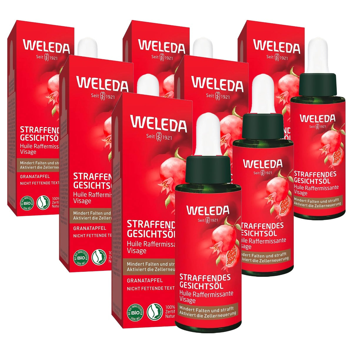 Weleda Verstevigende Gezichtsolie Granaatappel & Arganolie 30 ml - 6-pack