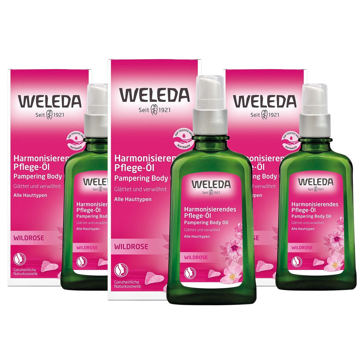 Weleda Wilde Rozen Harmoniserende Body Olie 100 ml - 3-pack