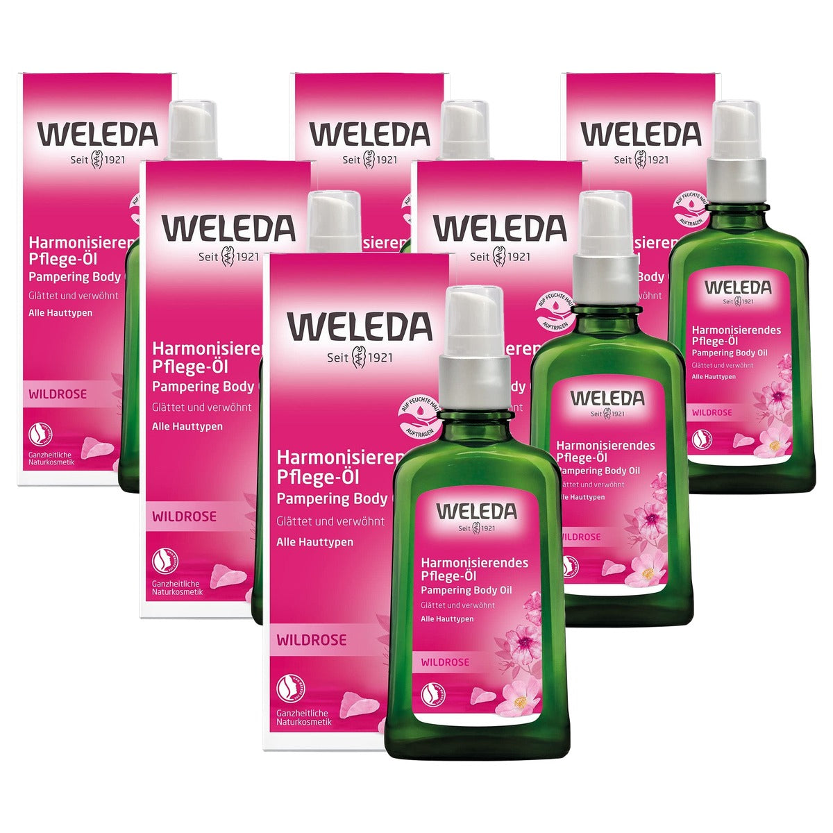 Weleda Wilde Rozen Body-olie 100 ml Droge Huid - 6-pack