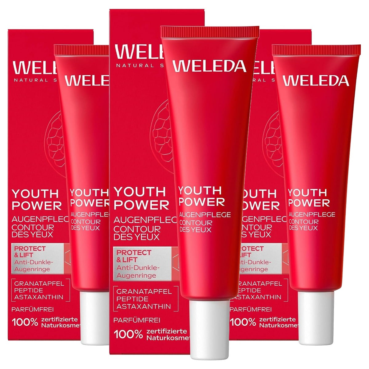 Weleda Youth Power Oogverzorging Protect & Lift Granaatappel & Astaxanthine - 3-pack