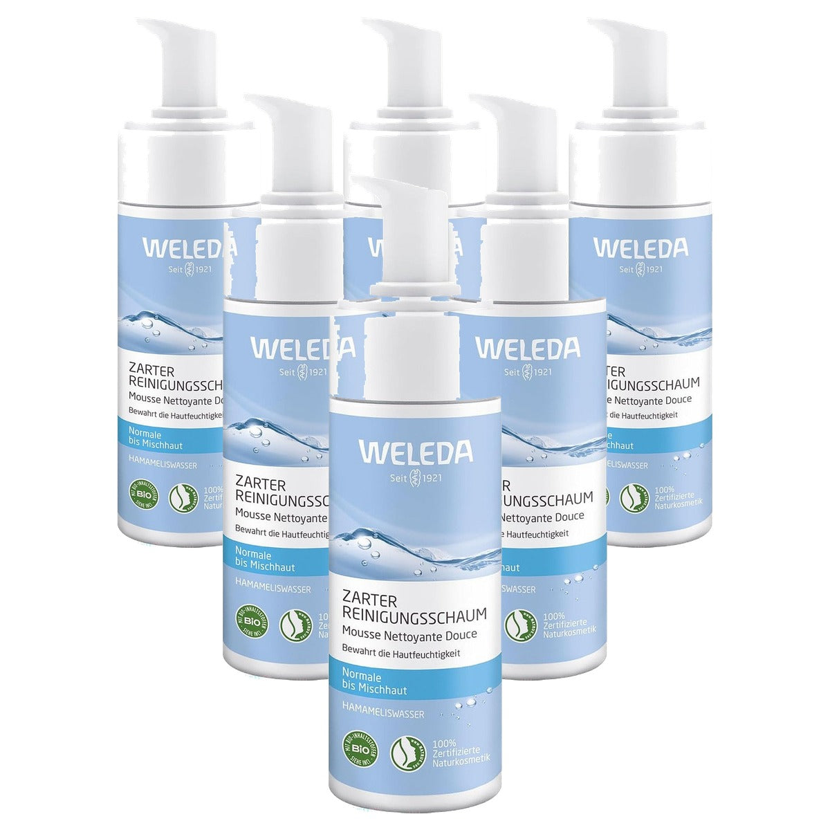 Weleda Milde Reinigingsmousse 150 ml - 6-pack
