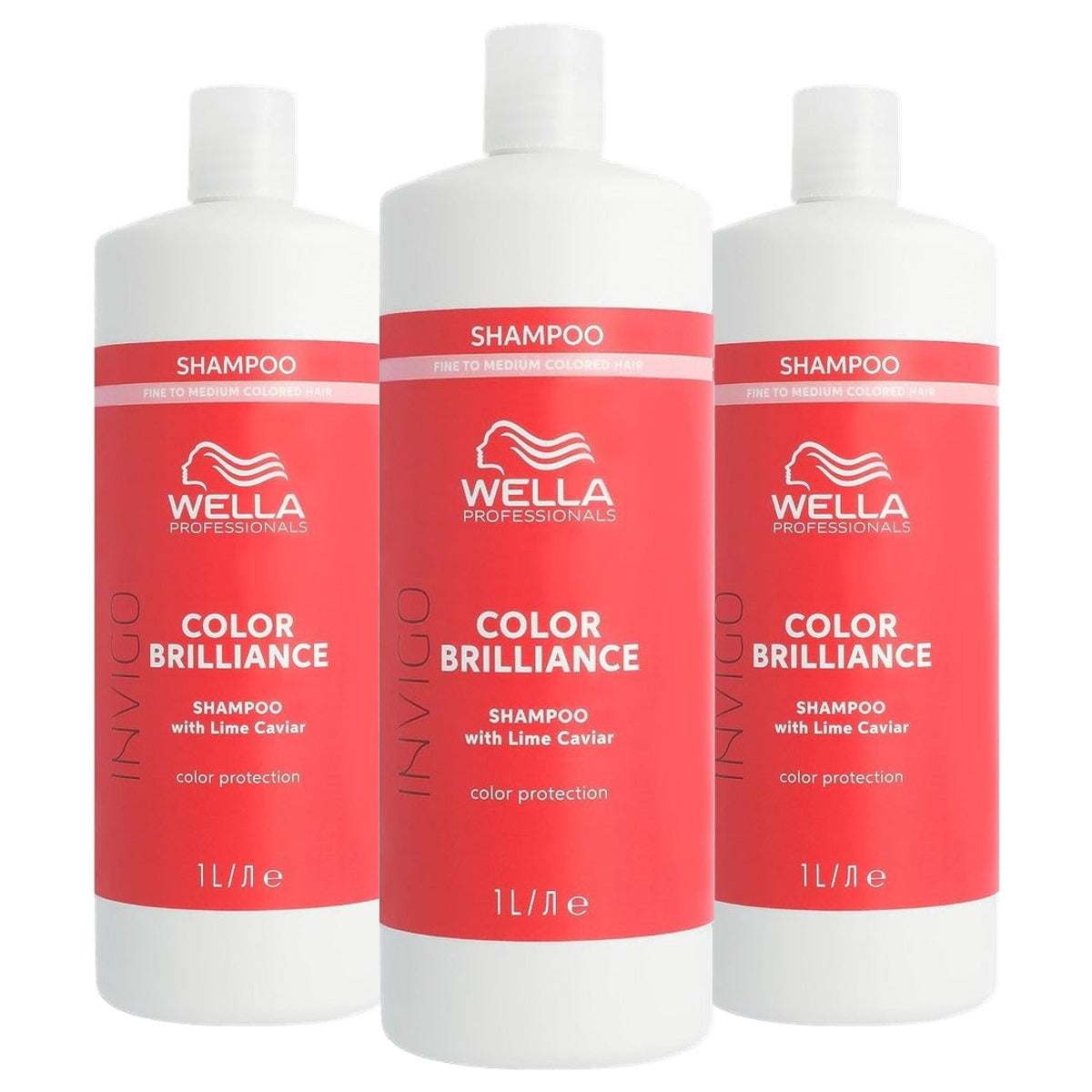 Wella Professionals Invigo Color Brilliance Shampoo Fine 3 x 1 l - Voordeelverpakking