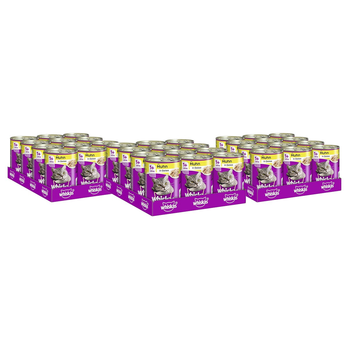 Whiskas natvoer kattenvoer Adult 1+ met kip in gelei 12 x 400 g - 3-pack