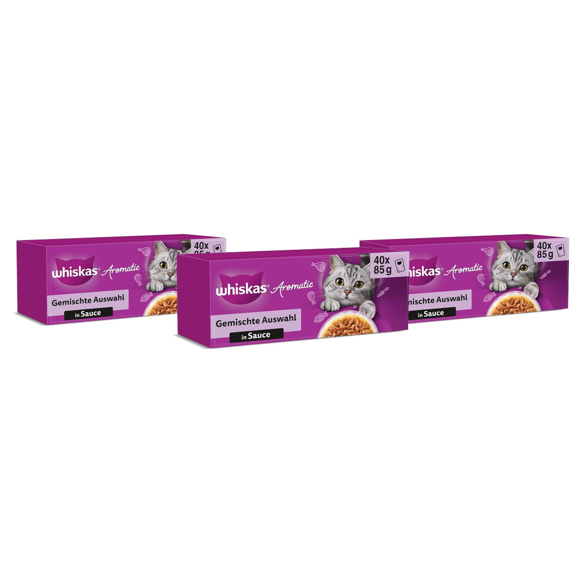Whiskas Aromatic natvoer kattenvoer viskeuze 40 x 85 g - 3-pack